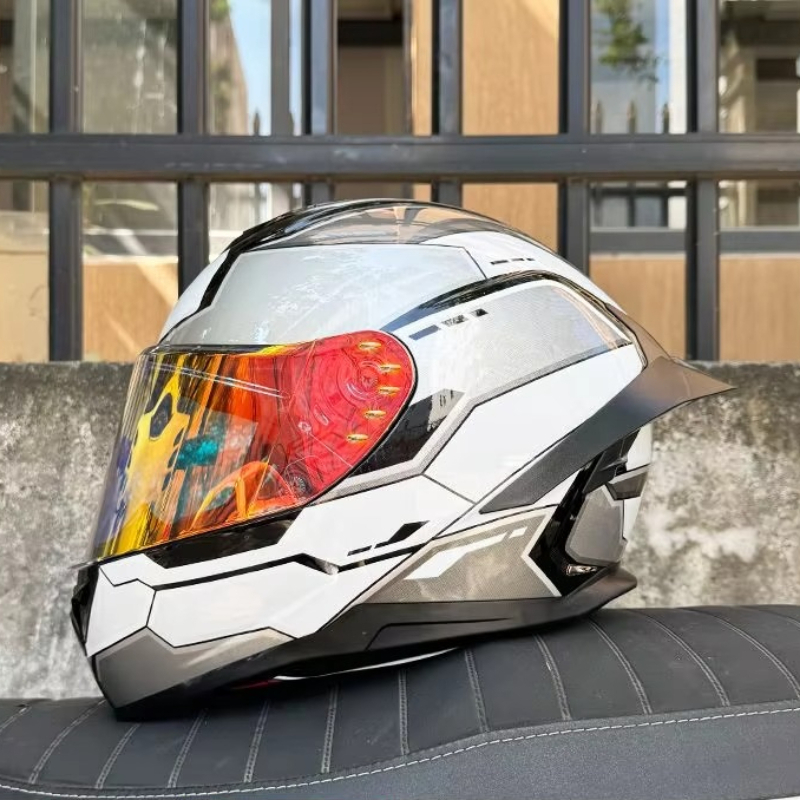 Capacete de Motocicleta ORZ co - Full Face Motorcycle Helmet With Bluetooth avaliação e preço