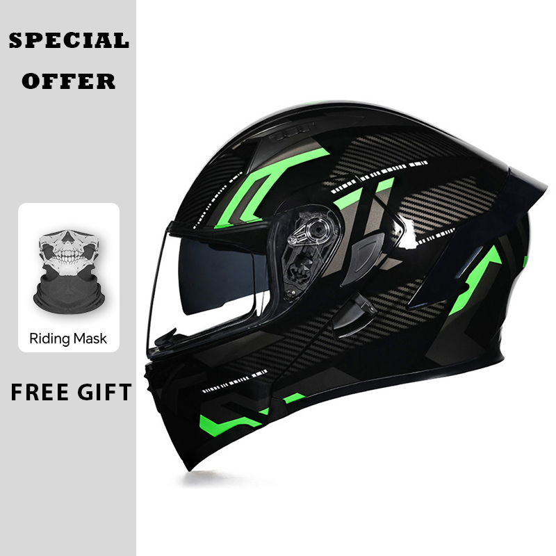 DOT aprovado motocicleta flip  - Dual Visor Motorcycle Racing Helmet avaliação e preço