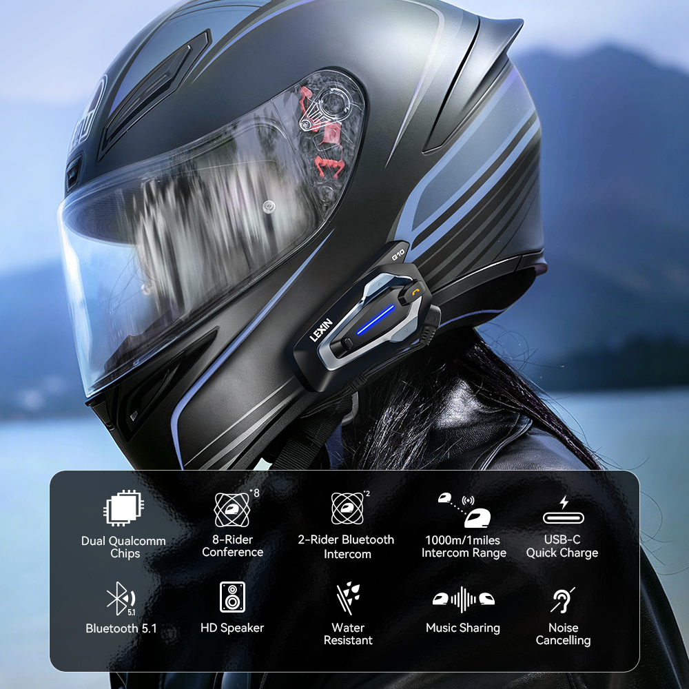 NEW-LEXIN G10 Intercomunicador - Full Face Motorcycle Helmet With Bluetooth avaliação e preço