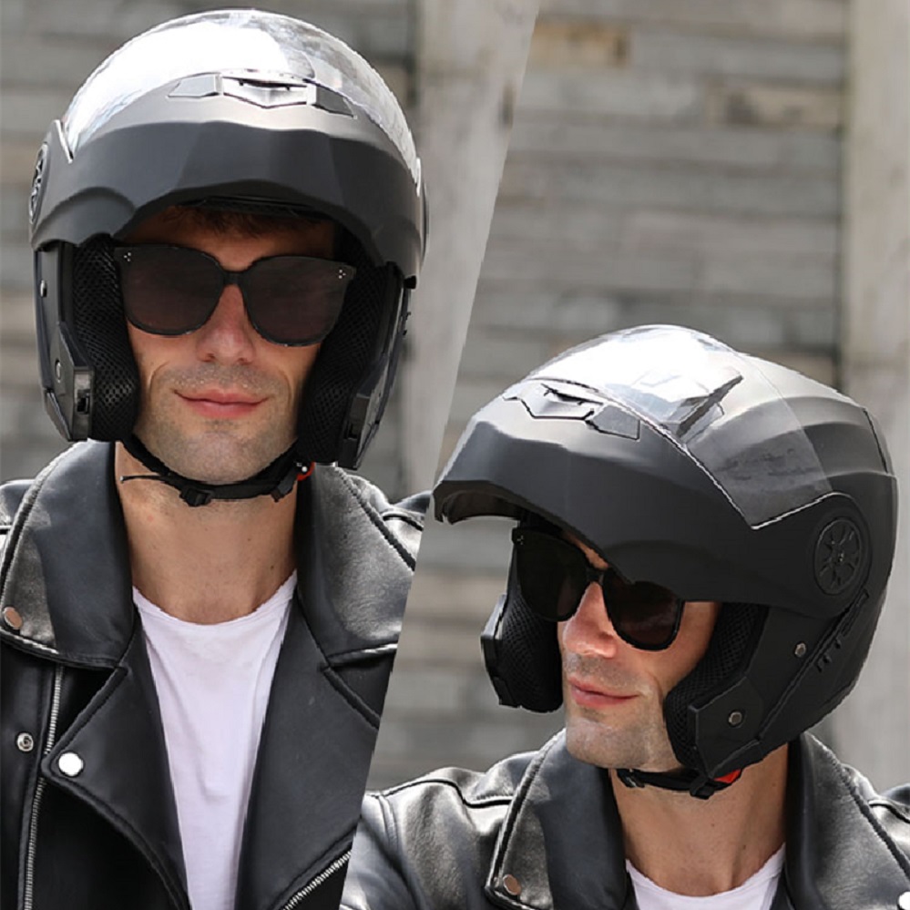 Personalizado rosto cheio casc - Modular Flip Up Motorcycle Helmet Dot Approved avaliação e preço